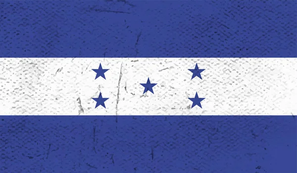 Honduras bayrağı ve sallanan grunge deseni. Vektör arkaplanı.