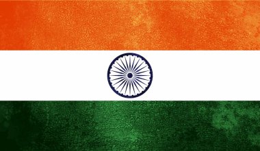 El sallayan grunge desenli Hindistan bayrağı. Vektör arkaplanı.