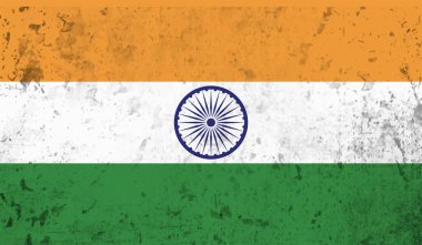 El sallayan grunge desenli Hindistan bayrağı. Vektör arkaplanı.