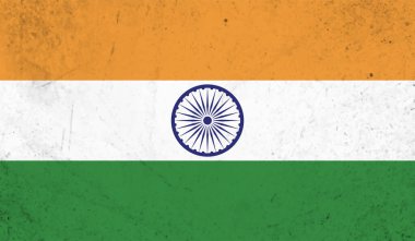 El sallayan grunge desenli Hindistan bayrağı. Vektör arkaplanı.