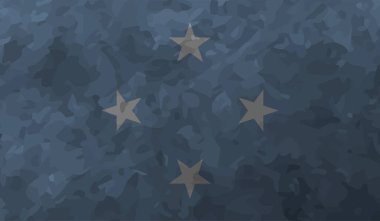 Mikronezya Birleşik Devletleri bayrağı grunge boya tarzında oluşturuldu