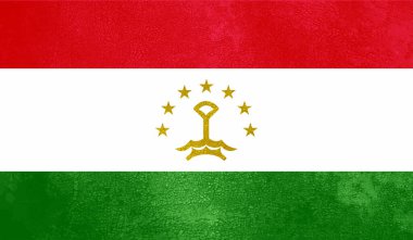 Tacikistan bayrağı ve sallanan grunge deseni. Vektör arkaplanı.