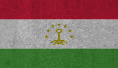 Tacikistan bayrağı ve sallanan grunge deseni. Vektör arkaplanı.