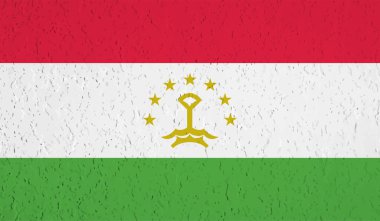 Tacikistan bayrağı ve sallanan grunge deseni. Vektör arkaplanı.