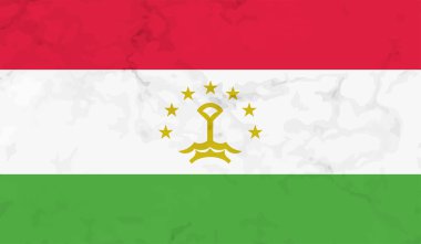 Tacikistan bayrağı ve sallanan grunge deseni. Vektör arkaplanı.