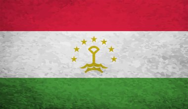 Tacikistan bayrağı ve sallanan grunge deseni. Vektör arkaplanı.