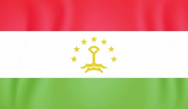 Tacikistan bayrağı ve sallanan grunge deseni. Vektör arkaplanı.