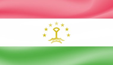 Tacikistan bayrağı ve sallanan grunge deseni. Vektör arkaplanı.