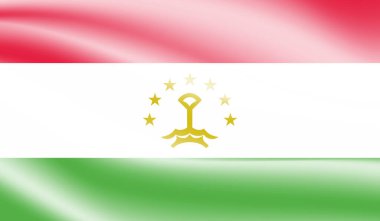 Tacikistan bayrağı ve sallanan grunge deseni. Vektör arkaplanı.