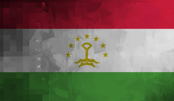 Tacikistan Bayrağı Sallanan Grunge Deseni Vektör Arkaplanı — Stok Vektör