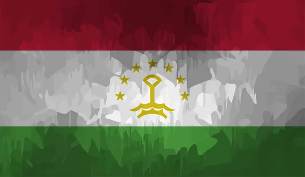 Flaga Tadżykistanu Falującą Fakturą Grunge Tło Wektorowe — Wektor stockowy