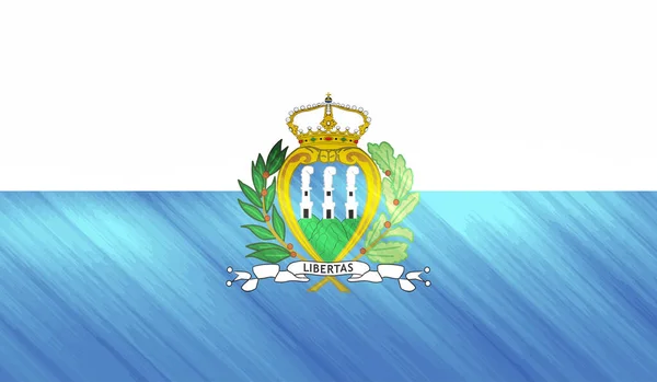 Bandiera San Marino Con Grunge Sventolante Sfondo Vettoriale — Vettoriale Stock