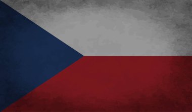 Sallanan grunge desenli Çek Cumhuriyeti bayrağı. Vektör arkaplanı.