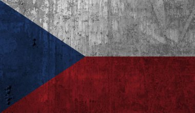 Sallanan grunge desenli Çek Cumhuriyeti bayrağı. Vektör arkaplanı.