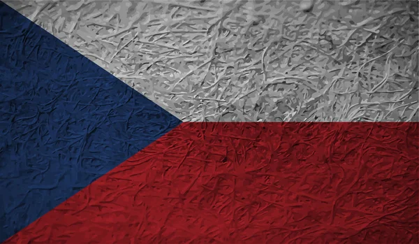 Tjeckien Flagga Med Viftande Grunge Konsistens Vektor Bakgrund — Stock vektor