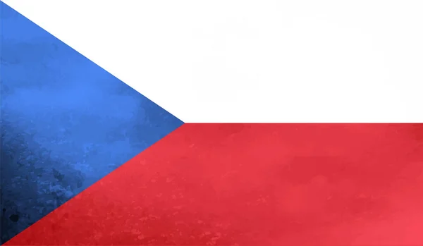 Tsjechische Vlag Met Golvende Grunge Textuur Vectorachtergrond — Stockvector