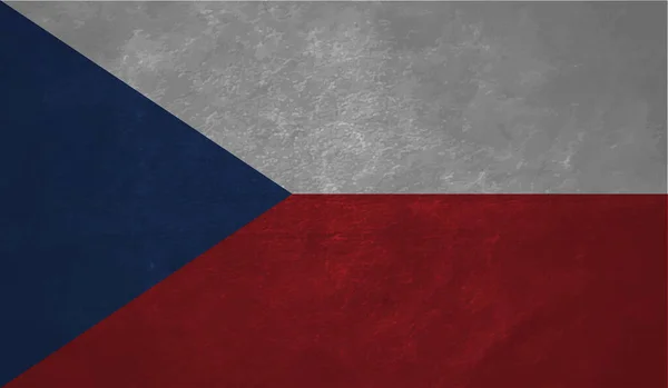 Bandera República Checa Con Textura Grunge Ondeante Fondo Vectorial — Vector de stock