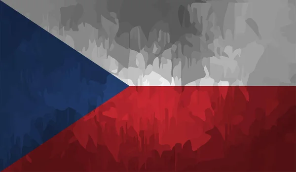 Česká Republika Vlajka Vlnící Grunge Texturou Pozadí Vektoru — Stockový vektor