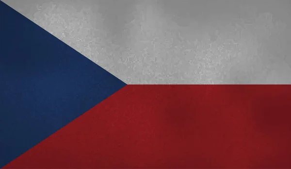 Tsjechische Vlag Met Golvende Grunge Textuur Vectorachtergrond — Stockvector