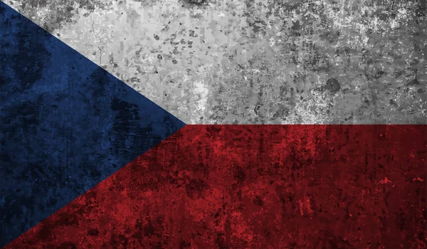 Tsjechische Vlag Met Golvende Grunge Textuur Vectorachtergrond — Stockvector