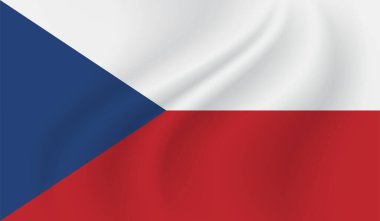 Sallanan grunge desenli Çek Cumhuriyeti bayrağı. Vektör arkaplanı.