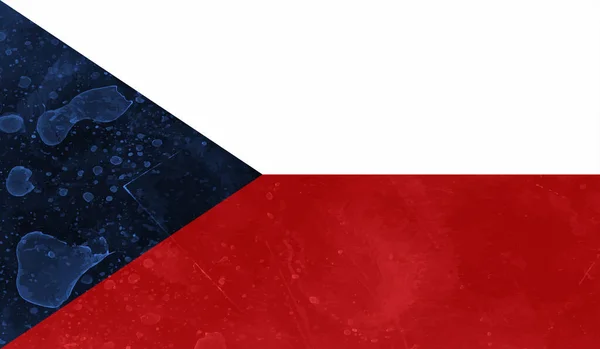 Drapelul Republicii Cehe Textura Grunge Fluturând Fundal Vectorial — Vector de stoc