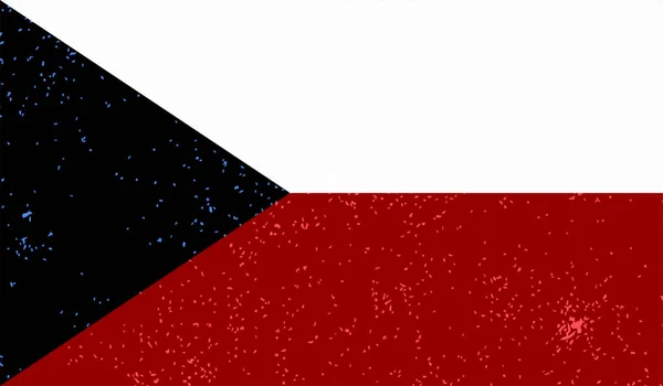 Bandera República Checa Con Textura Grunge Ondeante Fondo Vectorial — Vector de stock