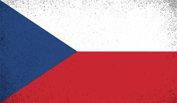 Tsjechische Vlag Met Golvende Grunge Textuur Vectorachtergrond — Stockvector