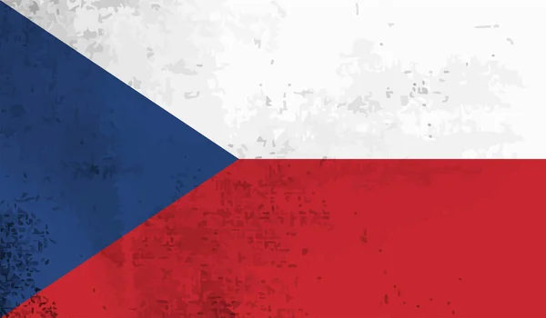 Bandeira República Checa Com Textura Grunge Ondulante Fundo Vetorial — Vetor de Stock