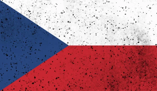 Flaga Republiki Czeskiej Falującą Fakturą Grunge Tło Wektorowe — Wektor stockowy