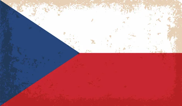 Tsjechische Vlag Met Golvende Grunge Textuur Vectorachtergrond — Stockvector