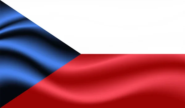 Tsjechische Vlag Met Golvende Grunge Textuur Vectorachtergrond — Stockvector