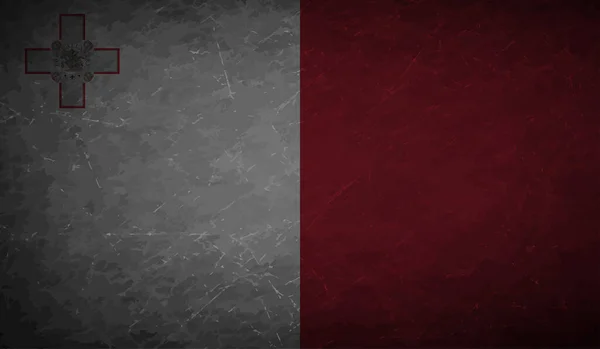 Σημαία Μάλτας Κυματιστή Υφή Grunge Ιστορικό Διανύσματος — Διανυσματικό Αρχείο
