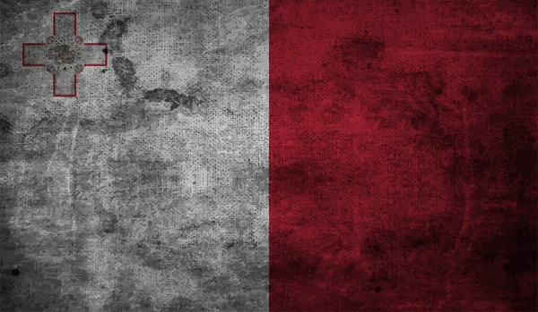 Σημαία Μάλτας Κυματιστή Υφή Grunge Ιστορικό Διανύσματος — Διανυσματικό Αρχείο