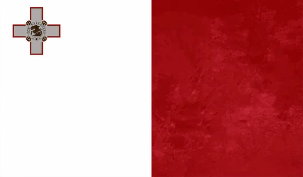 Bandera Malta Con Textura Grunge Ondeante Fondo Vectorial — Vector de stock