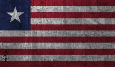 Liberya Cumhuriyeti bayrağı grunge boya stilinde yaratıldı
