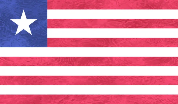 Republiken Liberia Flagga Skapas Grunge Färg Stil — Stock vektor