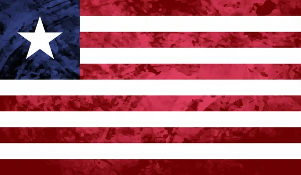 Republiken Liberia Flagga Skapas Grunge Färg Stil — Stock vektor