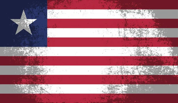 Bandiera Della Repubblica Liberia Creata Stile Grunge Paint — Vettoriale Stock