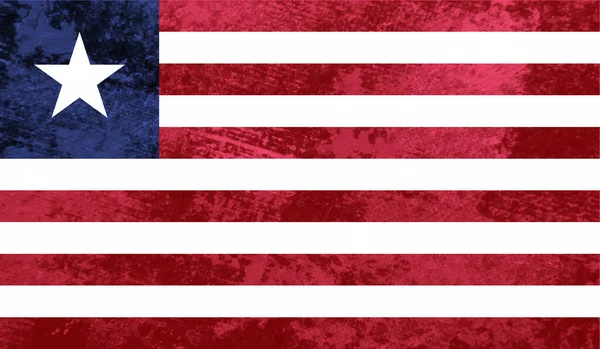 Republiken Liberia Flagga Skapas Grunge Färg Stil — Stock vektor