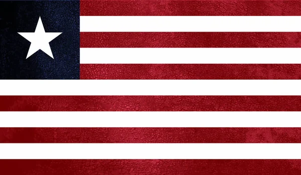 Bandiera Della Repubblica Liberia Creata Stile Grunge Paint — Vettoriale Stock