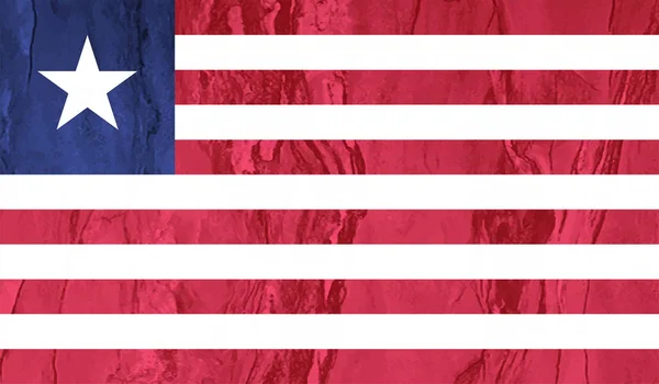 Republiken Liberia Flagga Skapas Grunge Färg Stil — Stock vektor