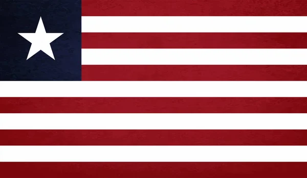 Republiken Liberia Flagga Skapas Grunge Färg Stil — Stock vektor