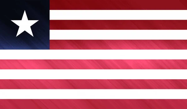 Liberya Cumhuriyeti Bayrağı Grunge Boya Stilinde Yaratıldı — Stok Vektör