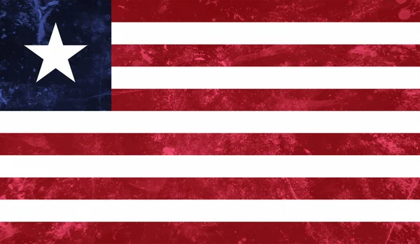 Liberya Cumhuriyeti Bayrağı Grunge Boya Stilinde Yaratıldı — Stok Vektör