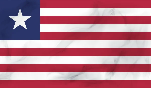 Republiken Liberia Flagga Skapas Grunge Färg Stil — Stock vektor