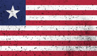 Liberya Cumhuriyeti bayrağı grunge boya stilinde yaratıldı