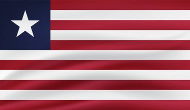 Liberya Cumhuriyeti bayrağı grunge boya stilinde yaratıldı