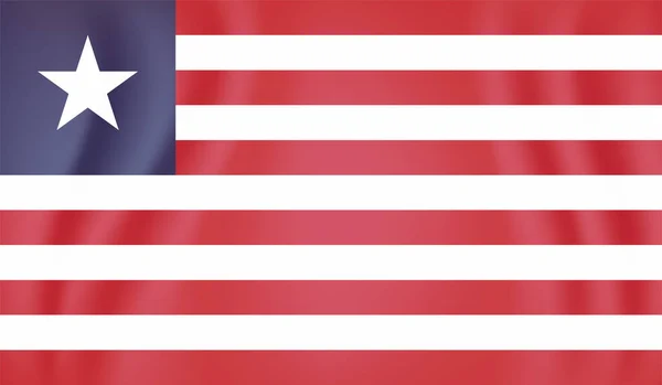 Republiken Liberia Flagga Skapas Grunge Färg Stil — Stock vektor