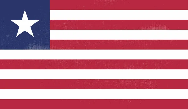 Прапор Республіки Ліберія Створений Стилі Грандж — стоковий вектор